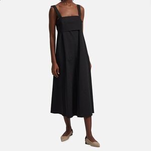 Theory Tie Back Midi Dress In Black in Size Large